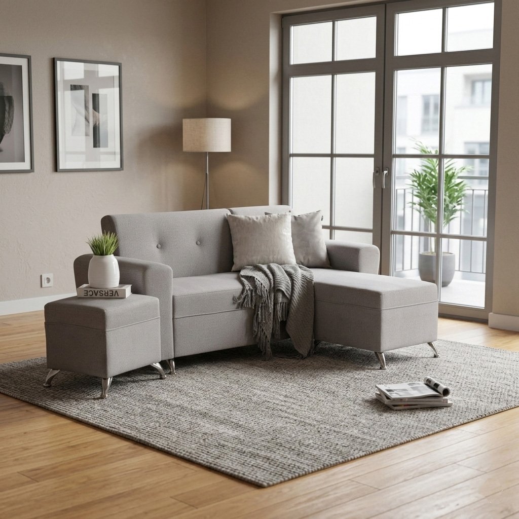 SALA EN L LITTLE GRIS